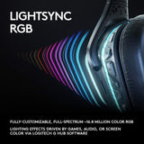 Gaming headphones Logitech, G935 7.1 Wireless 7.1 Surround Lightsync, Wireless, Black