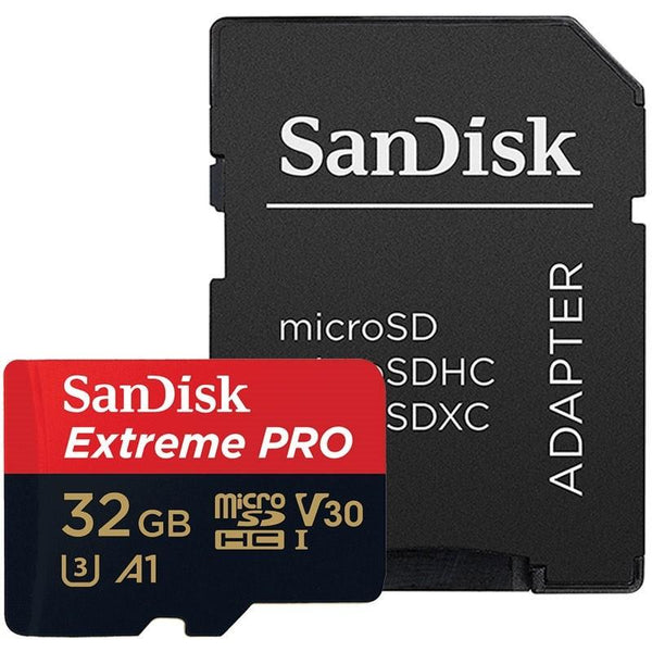 Memory card Sandisk Extreme® Pro microSDHC Card, 32GB, SD Adapter, Class 10, A1, V30, UHS-I, U3, 100Mb / s