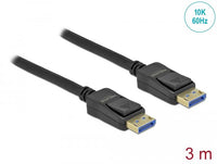 Кабел Delock DisplayPort 2.0 мъжко - DisplayPort 2.0 мъжко, 3.0м, 54 Gb/s, Черен