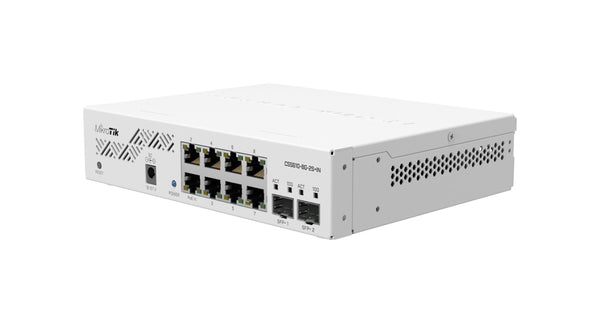 Суич MikroTik CSS610-8G-2S+IN, 8 x Gigabit Ethernet ports, 2 x SFP, PoE in