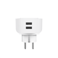 HAMA Смарт WiFi конктакт за управление с глас/приложение, 2 USB порта, 2300 W, 10 A