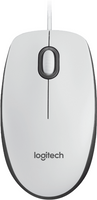 Жична оптична мишка LOGITECH M100, USB, Бял