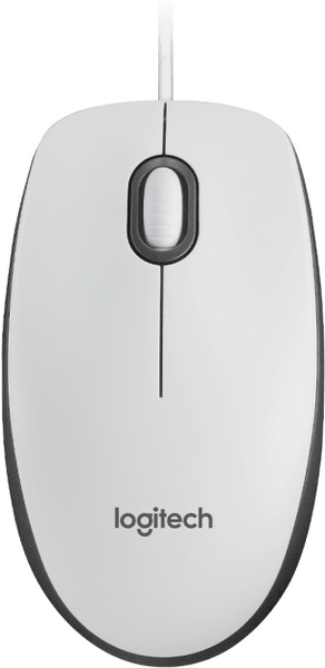 Жична оптична мишка LOGITECH M100, USB, Бял