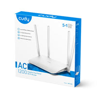 Безжичен рутер CUDY WR1300, Двубандов AC1200, 300+867 Mbps, DDR 128MB, Бял