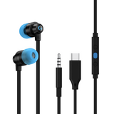 Gaming headphones Logitech G333 In-Ear 3.5 mm + USB-C Adapter, wired, black