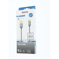 Кабел HAMA 200502, USB-C мъжко - USB-A мъжко, 0.75 м., 5 звезди, 480Mbit/s, Черен