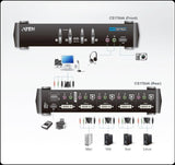 KVMP превключвател, ATEN CS1764A-AT, 4-портов, USB, DVI, Audio