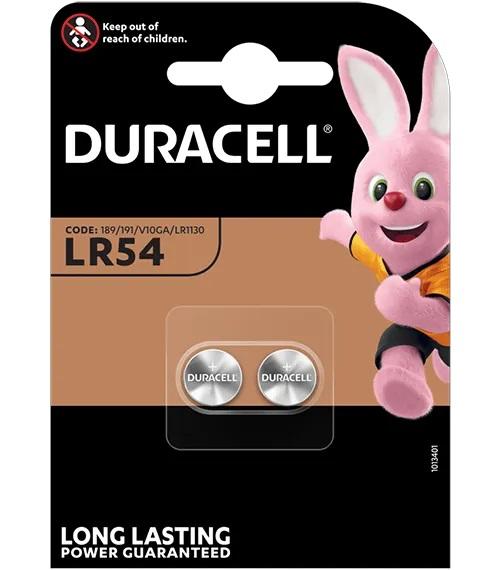 Батерия алкална DURACELL LR1130 LR54 AG10, 2pk блистер 1.5V