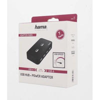 USB HAMA power hub, USB 2.0, 7-port, 480 Mbit / s, black