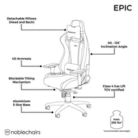 Геймърски стол noblechairs EPIC, Black Edition