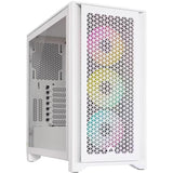 Кутия Corsair iCUE 4000D RGB Airflow Mid Tower, Tempered Glass, Бяло