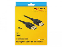 Cable DELOCK 85660, DISPLAYPORT Men - DisplayPort Men, 2.0m, 8K 60 Hz, Black