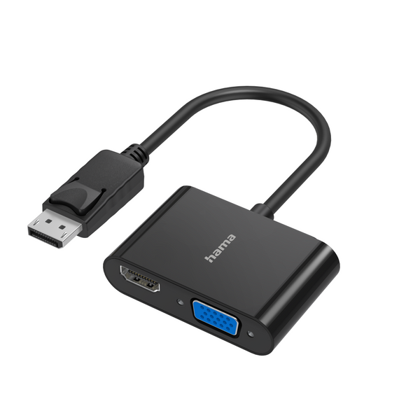 Видео адаптер Hama, 2 в 1, щепсел DisplayPort - VGA & HDMI™ гнездо, Ultra-HD 4K