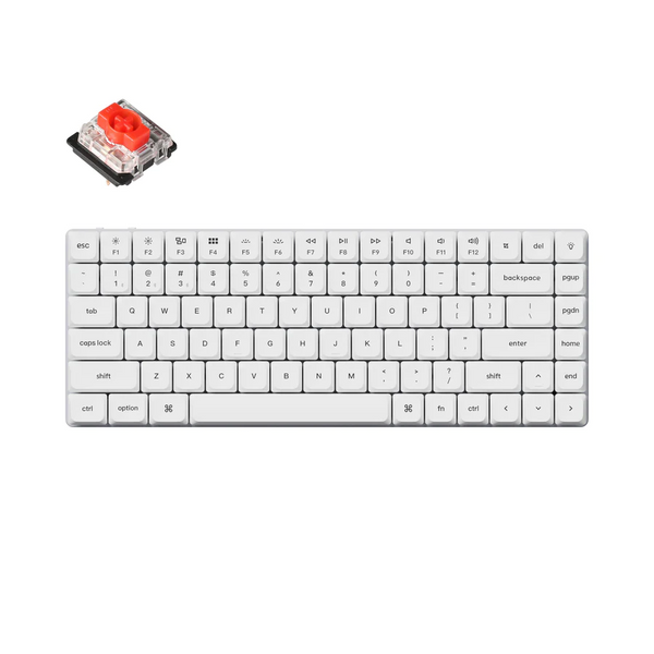 Геймърска механична клавиатура Keychron K3 Pro White QMK/VIA Gateron Low Profile Red Switch, White Backlight