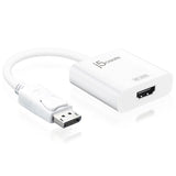 Адаптер j5create JDA158, DisplayPort мъжко - HDMI женско, 4K, Бял