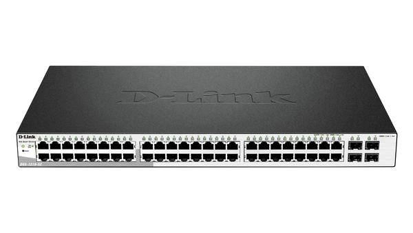 Суич D-Link DGS-1210-52, 48 портов 10/100/1000 Base-T port with 4 x 1000Base-T /SFP ports, управляем, за монтаж в шкаф