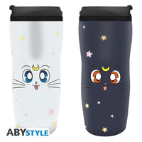 Термо чаша ABYSTYLE SAILOR MOON Luna & Artemis, Черен/Бял