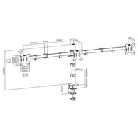 Стойка за 3 мониторa ACT AC8303, За бюро, Регулируема, 27", 3x7 кг, Черен