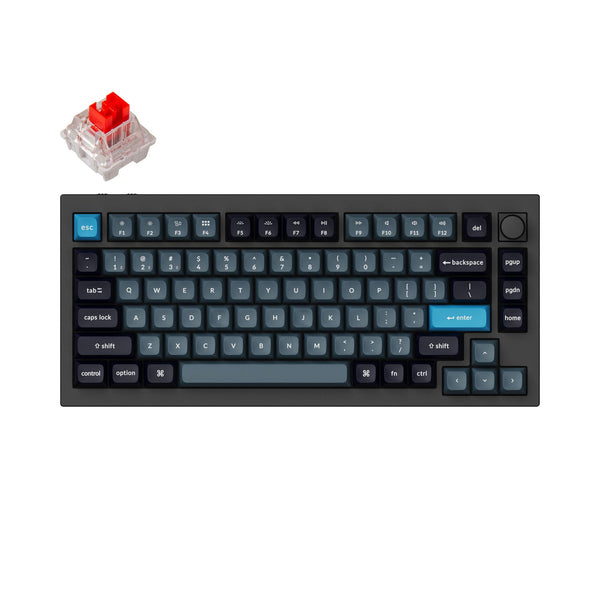 Геймърска Механична клавиатура Keychron Q1 Pro Black-Blue QMK TKL K Pro Red Switch RGB LED PBT