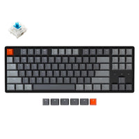 Геймърска Механична клавиатура Keychron K8, Aluminum, Hot-Swappable, TKL Gateron Optical Blue Switch, RGB LED ABS