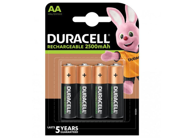 Акумулаторна батерия DURACELL R6 AA, 2500mAh NiMH, 1.2V, 4 бр. в опаковка