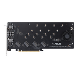 Карта ASUS Hyper M.2 x16 Gen 4 Card (PCIe 4.0/3.0) supports four NVMe M.2 (2242/2260/2280/22110) devices up to 256 Gbps