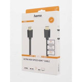 Кабел HAMA 205243, HDMI мъжко - HDMI мъжко, 8K, 48GB/s, Ethernet , 3 м, Позл. конектори, Черен