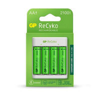 Зарядно у-во GP BATTERIES E411, 2100mAh AA, 800mAh ААА, За 4 бр., NiMH