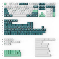 Капачки за механична клавиатура Keychron Cherry Profile Double - Shot PBT Full Set 219 Keycaps - White Mint