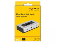 Превключвател Delock 87699, Ръчен, 3 x 3.5 mm Jack, Черен/Сив