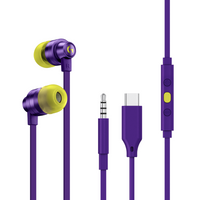 Gaming headphones Logitech G333 In-Ear 3.5 mm + USB-C Adapter, wired, purple