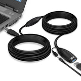 Кабел ACT AC6110, USB-A мъжко - женско, 10 м, 5 Gbps, Черен