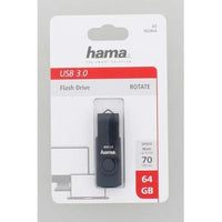 USB memory Hama Rotate, 64GB, 70 MB / s, petroleum blue