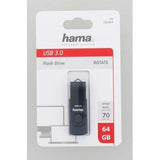 USB memory Hama Rotate, 64GB, 70 MB / s, petroleum blue