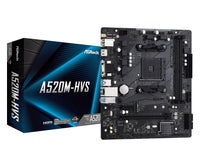 Дънна платка ASRock A520M-H, Socket AM4, mATX, 2xDDR4, M.2 NVMe