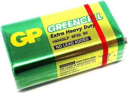 Цинк карбонова батерия GP 6F22 /9V/ Greencell 1604GLF-B 1 бр. shrink