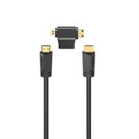 HAMA 205162, HDMI Men - HDMI Men, + HDMI Adapter (Mini / Micro), 1.5 m, Black