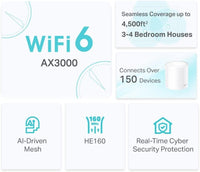 Access Point TP-Link Deco X50, 2 pack, 3x LAN/WAN, 2.4/5 GHz, 574 - 2402 Mbps, Gigabit