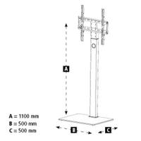 Стойка HAMA 118096, за TV, подвижна, 165 cm (65"), 35 кг, Черна