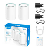 Безжичен рутер Cudy M1300, 2-pack, AC1200 Dual Band, 2.4/5 GHz, 300 -  867 Mbps