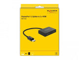 Сплитер DeLock, DisplayPort 1.2 мъжко - 2 x HDMI женско, Черен