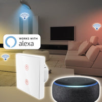 Wi-Fi смарт ключ за стена HAMA 176551, Amazon Alexa, Google Home, Бял