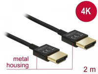 Кабел Delock 84773, HDMI-A мъжко - HDMI-A мъжко,18 Gbit/s, 4K, 2 м, Черен