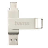 HAMA Флаш памет "C-Rotate Pro", USB-C 3.1/3.0, 128GB, 100MB/s, сребрист