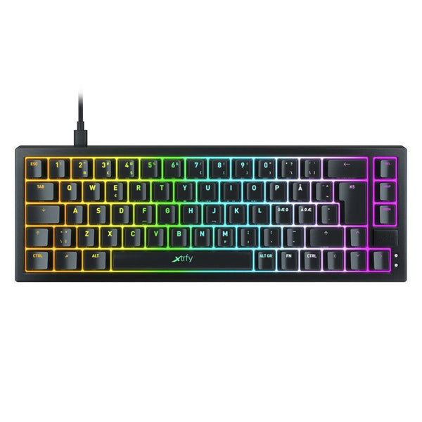 Геймърскa механична клавиатура XTRFY K5 Black, 65% Hotswap RGB US Layout Kailh Red