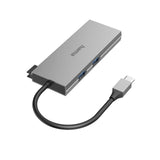 6-портов хъб USB-C HAMA Multiport, 2 x USB-A, USB-C, HDMI, SD, microSD, Сив