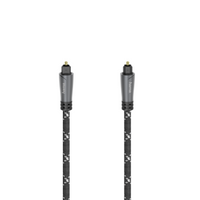 Оптичен аудио кабел HAMA 205139, ODT plug (Toslink), Метални накрайници, 1.5 м, Черен