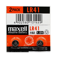 Бутонна микроалкална батерия LR41 /AG3/ 2бр. 1,55V в опаковка MAXELL