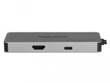 Докинг станция Delock 87743, USB-A, USN-C, HDMI, SD, Micro SD, PD, 4K, Подсветка, Сив