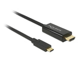Кабел Delock 85259, USB-C мъжко - HDMI мъжко, 2.0 m, 4K 30 Hz, 2 m, Черен